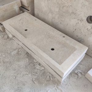 Lavabo doble - Lavabo de baño de mármol
