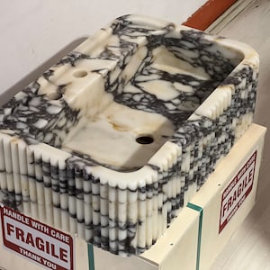 Calacatta Viola Marble Sink Violet sink Monet Sink Vagli Sink Marble Sink Desing Violet Marble sink Bathroom Sink