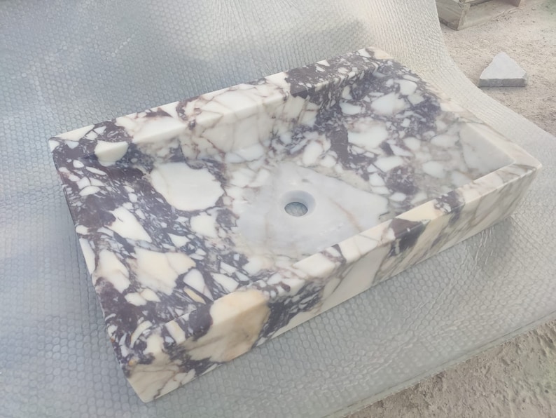 Calacatta Marble Sink Violet Marble Sink Marble Sinks Etsy