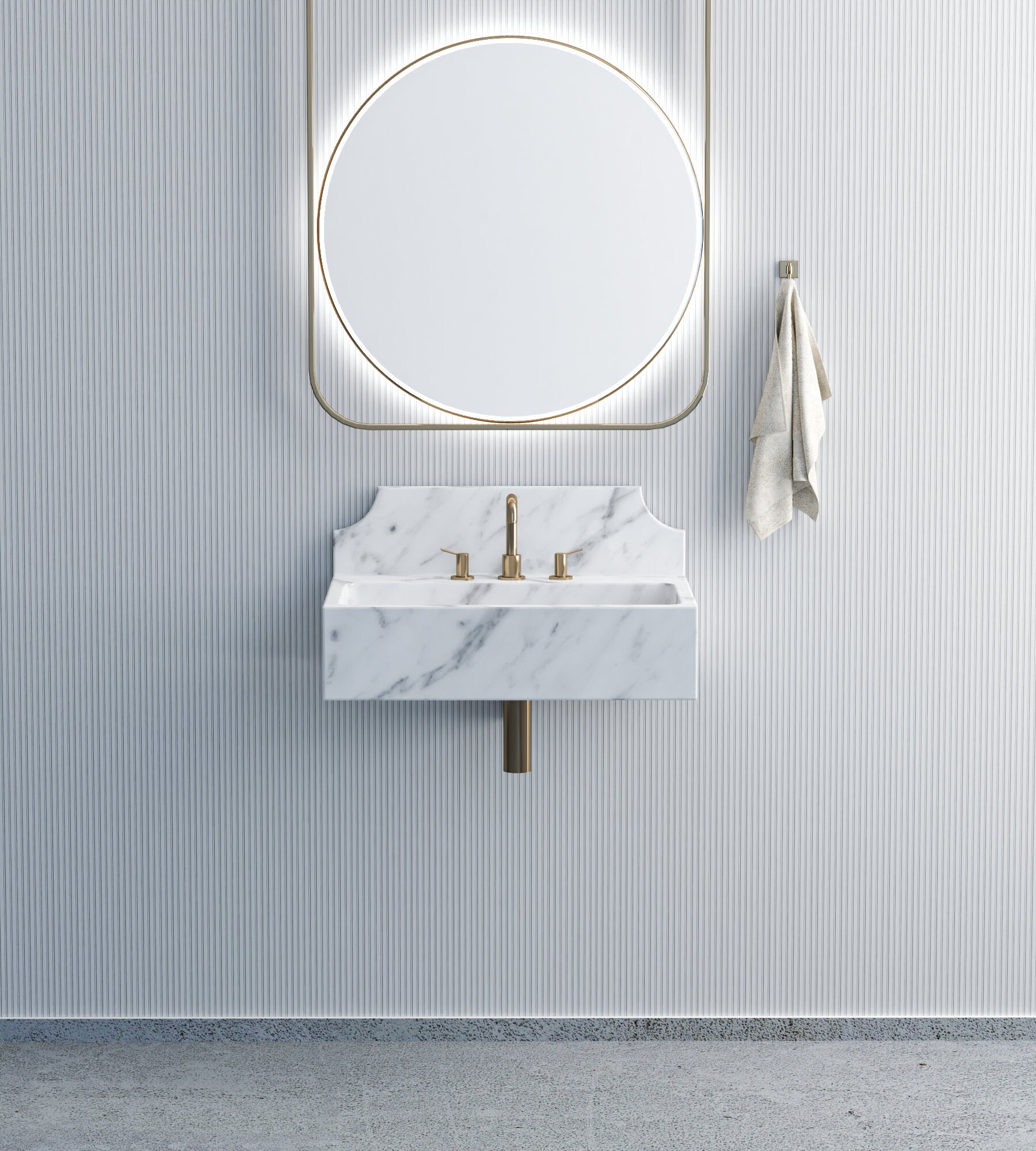 Carrara Marble Sink Powder Room Sink Custom Wall Mount Marble Sink ...