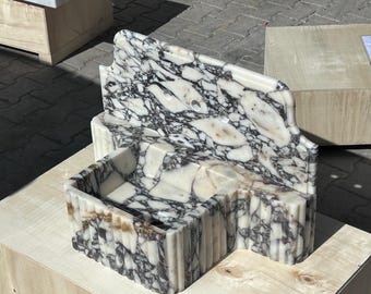 Lavandini e lavabo in marmo Calacatta, lavandini e lavabo per il bagno di servizio, lavandino e lavabo per il bagno, lavandino con scarico nascosto, lavandino per scrivania da trucco