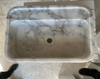 White Marble Sink , White Washbasin Sink , Customized Marble Sink , Personalized Marble Sink
