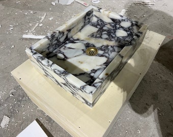 Calacatta Viola Marmor Waschbecken Vanity Top Waschbecken