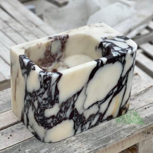 Calacatta Viola Marble Sink – Solid Stone Basin – Handmade Bathroom Vanity – Custom Size Available – One Piece Luxury Sink image 10
