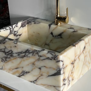 Calacatta monet Viola Marble Sink Violet sink Monet Sink Vagli Sink Marble Sink Desing Violet Marble sink Bathroom Sink