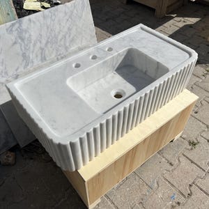 White Carrara Marble Sink - Carrara Marble Sink, White Marble Sink, Natural Marble Sink - Sink - white Sink
