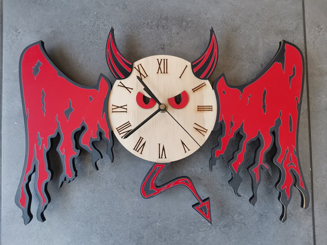 Evil Owl Clock / Laser Cut File / Home Décor / Cdr / Svg / Pdf / Dxf ...