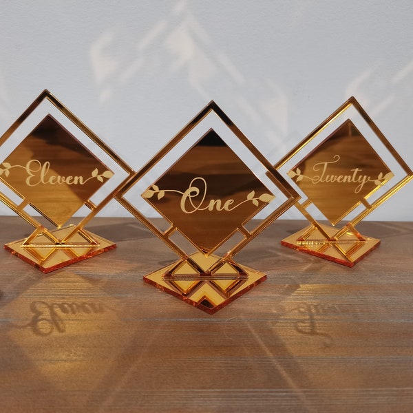 Wedding table numbers / laser cut table numbers / 1 to 20 / square / Laser cut file / wedding décor / cdr / svg / pdf / dxf / ai