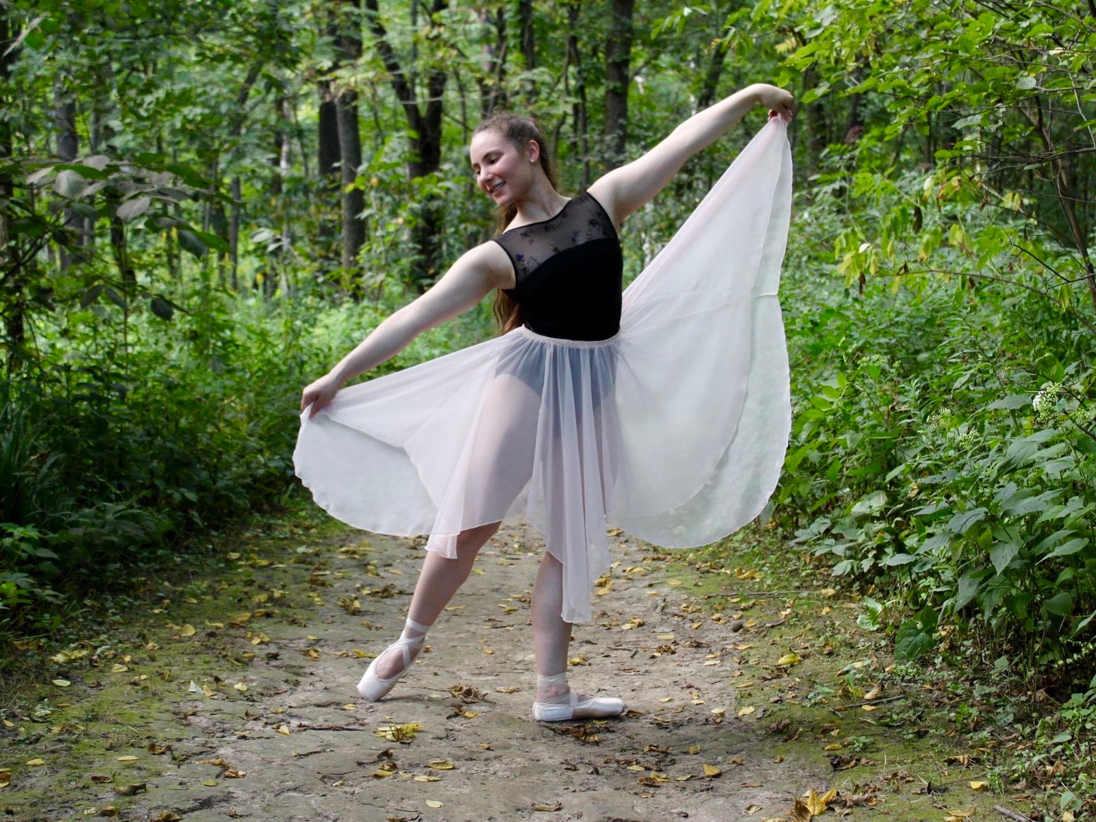 VOSO New Chiffon Ballet Skirt Dance Skate Wrap Over Scarf Dress Size M 