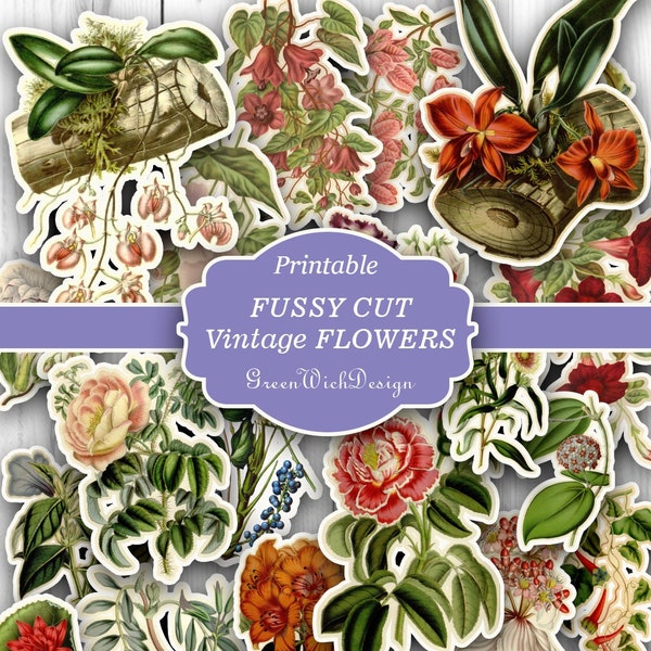 Vintage Fussy Cut Flowers #2