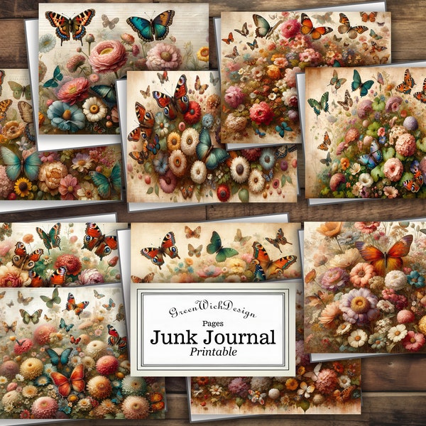 Butterflys and  Wild Flowers: Radiant Nature Prints for Junk Journals