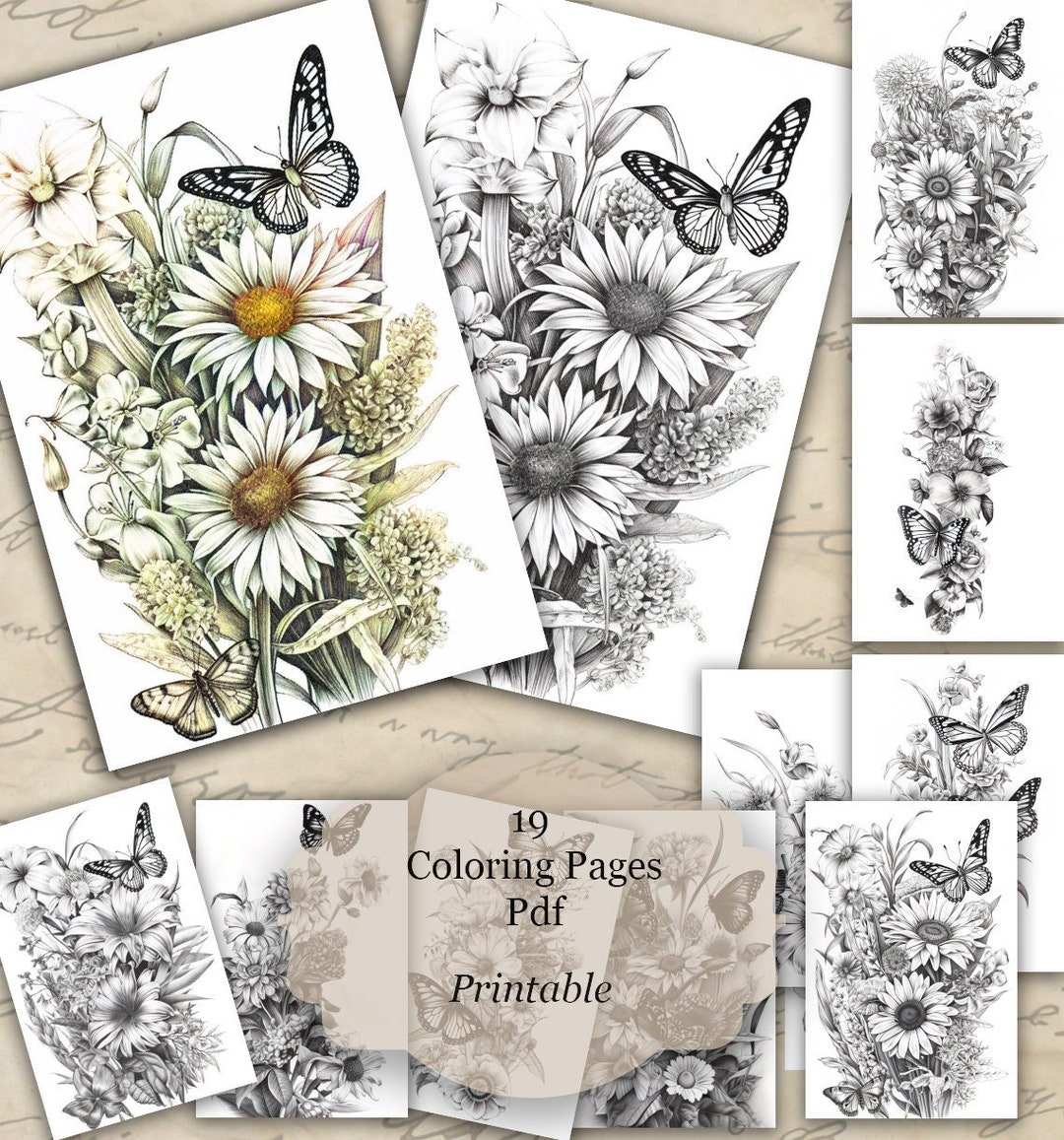 Escape in a Paradise of Coloring Pages With Butterflies and Flowers for