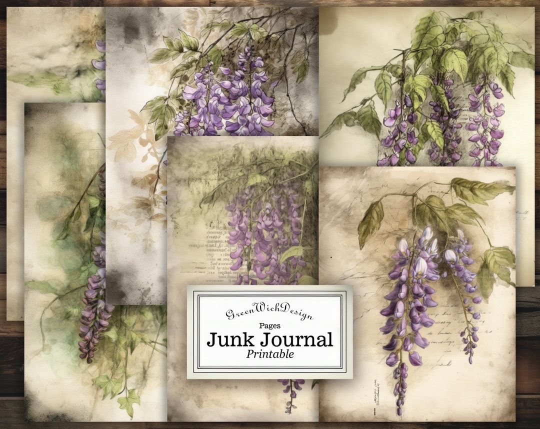 Printable Wisteria Vintage Journal Pages - Etsy