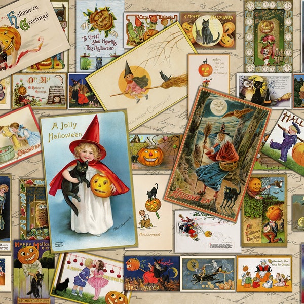 Restored Halloween Postcards: Perfect for Junk Journaling