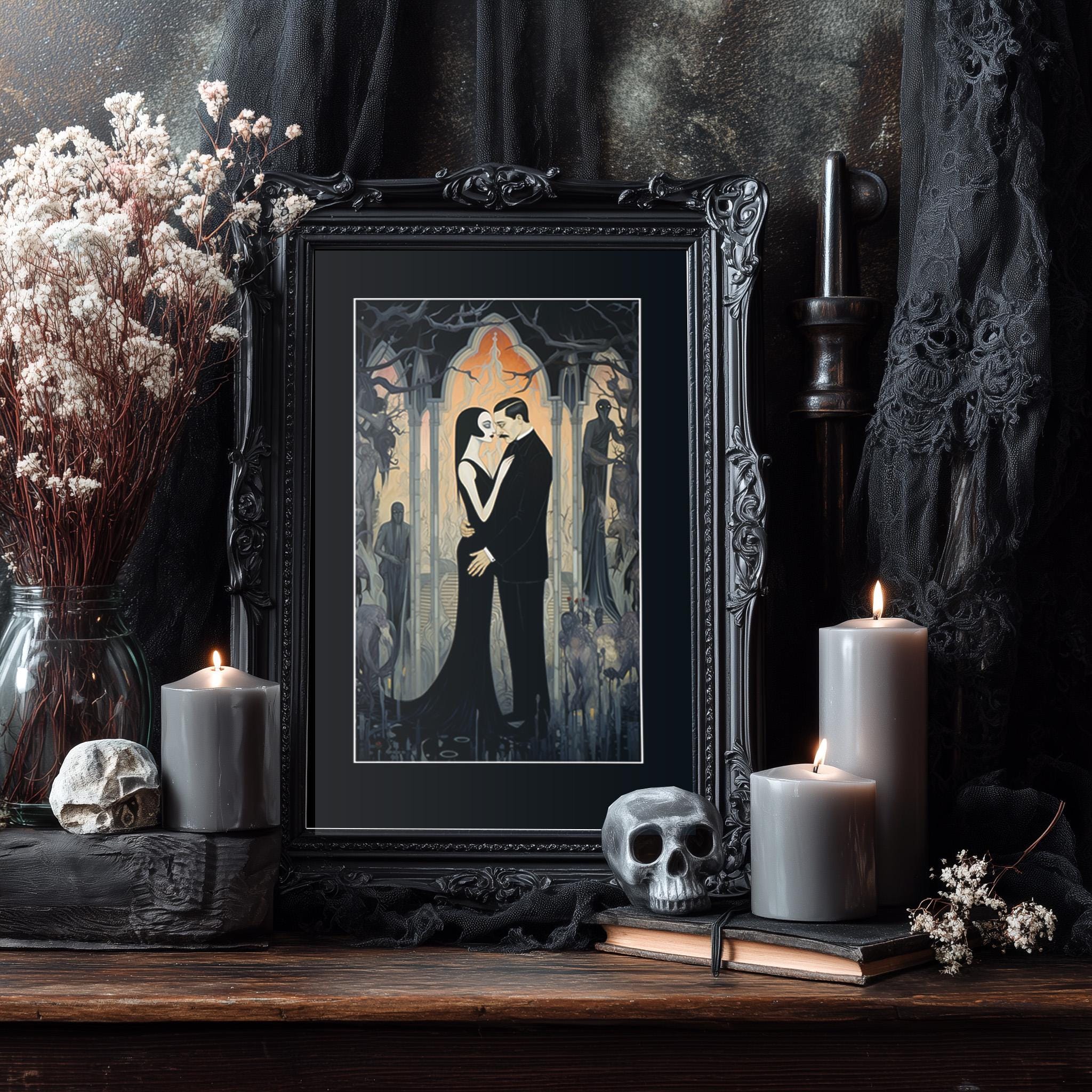 Morticia and Gomez Addams Instant Art Download - Etsy