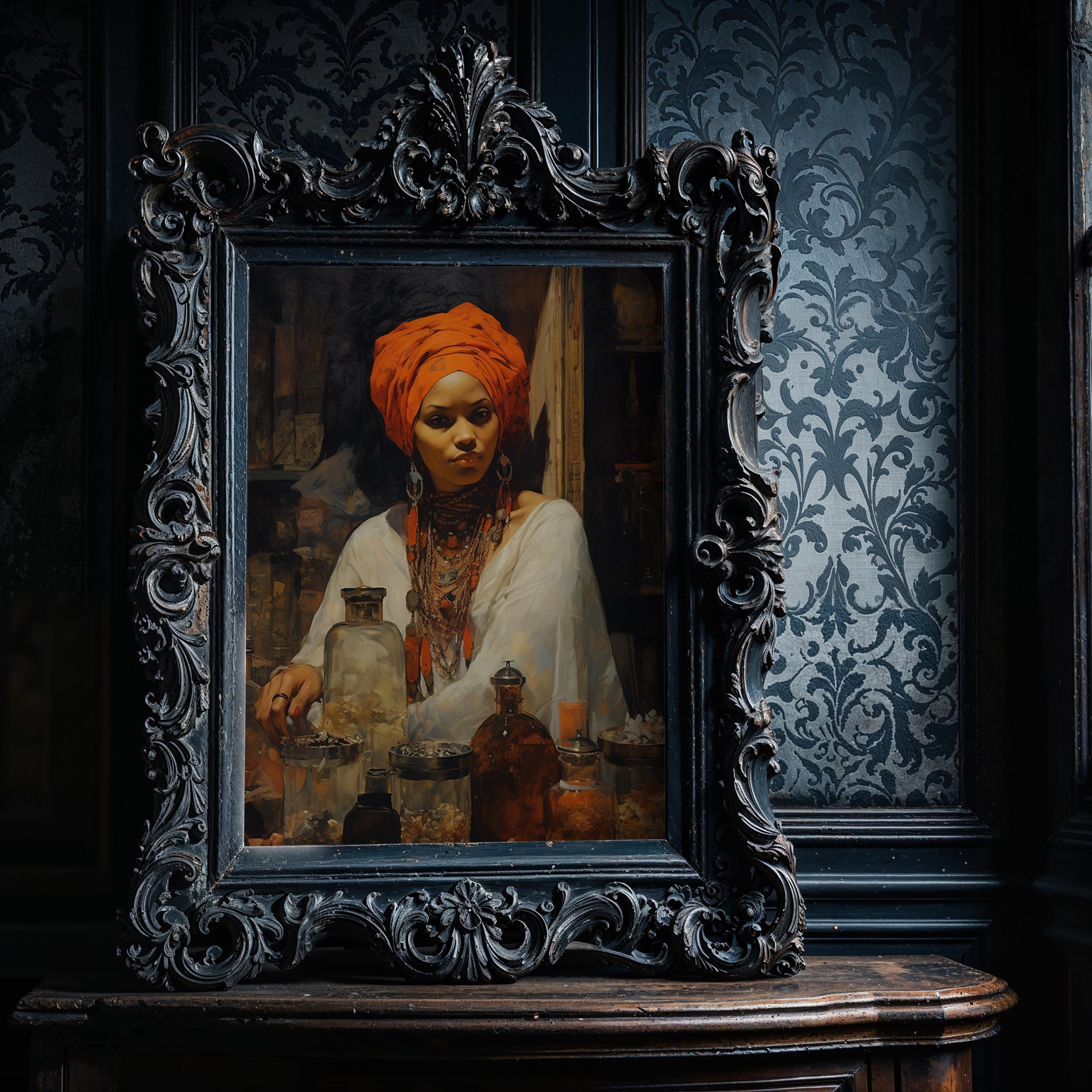 Marie Laveau Voodoo Queen Apothecary Silk Poster: Mystical Art Print - Etsy