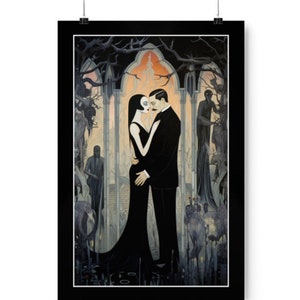 Morticia and Gomez Addams  Instant Art Download