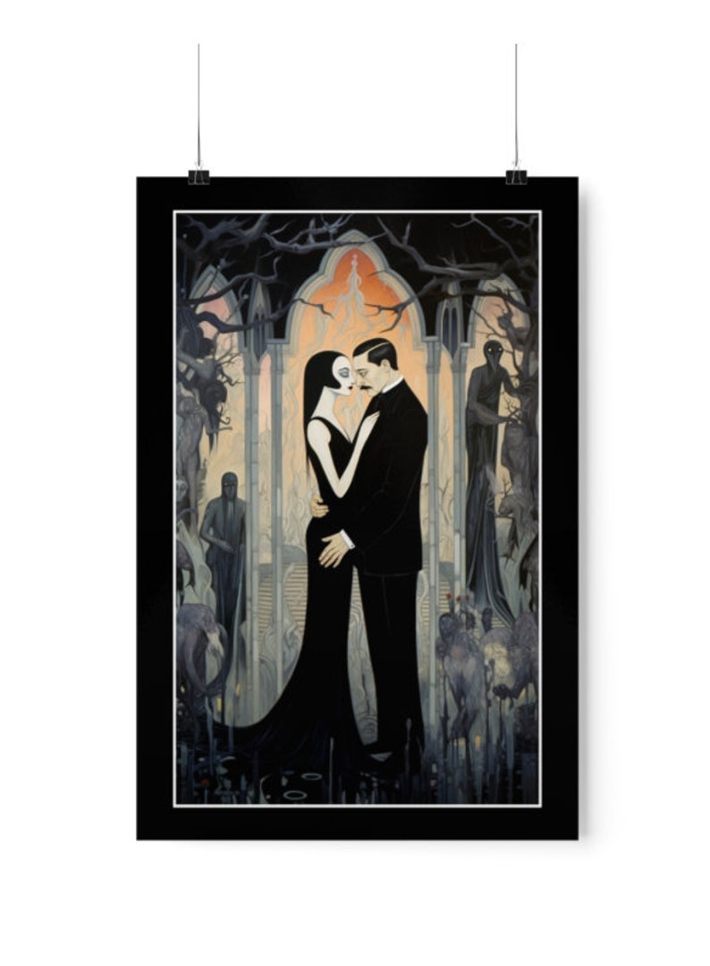 Morticia and Gomez Addams  Instant Art Download