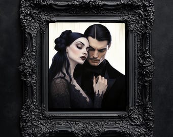 Morticia und Gomez Addams in Jugend Fotokunst Papier Poster