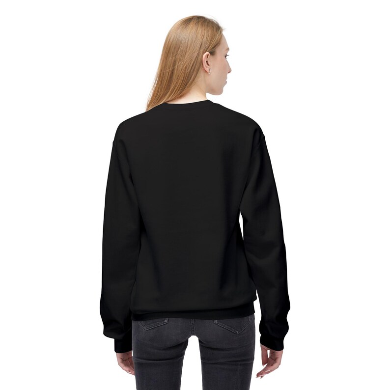 Gomez and Morticia Addams, uniseks middelzware fleece sweater met ronde hals afbeelding 6