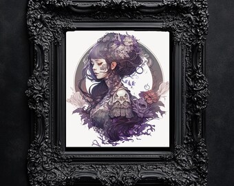 Pastel Goth Girl Instant Digital Art Download
