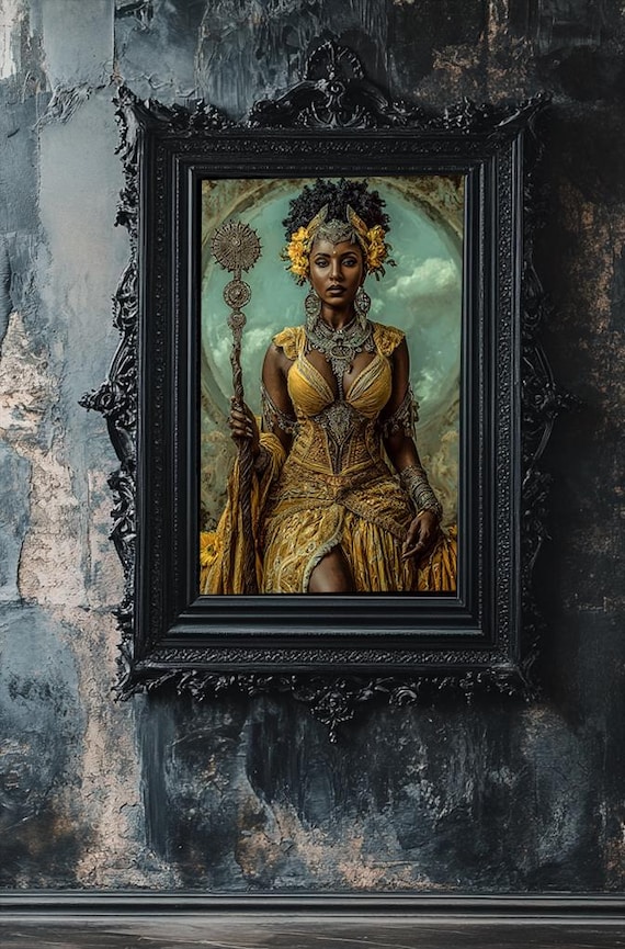 Oshun Yoruba Goddess Art Print: Love, Prosperity, Satin Poster