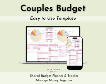 Couples Budget Template, Monthly Budget Tracker, Google Sheets (Digital Download)