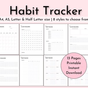 Habit Tracker Printable, Goal tracker, Printable Goals, Achieve Your Goals with Style