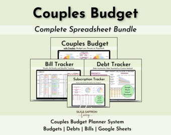 Couples Budget Spreadsheet Bundle, Debt Tracker (Google Sheets)
