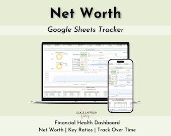 Net Worth Tracker | Financial Health Dashboard | Budget & Account Tracker Spreadsheet (Google Sheets)