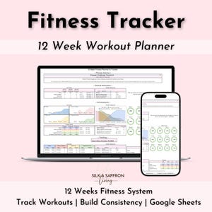 Fitnesstracker-spreadsheet van 12 weken, activiteitenlogboek (digitale download)