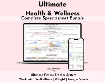Ultimate Health & Wellness Tracker Bundle | Fitness, Weight Loss (Digital Download)