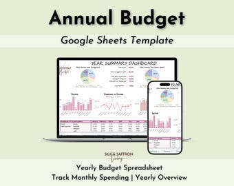 Jahresbudgetplaner | Google Sheets Vorlage (Digitaler Download)