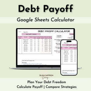 Debt Payoff Calculator | Google Sheets Template, Snowball & Avalanche (Digital Download)