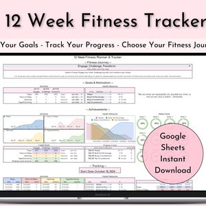 Fitness Tracker Spreadsheet for Google Sheets, Activity Log, Workout Planner, Weight Loss tracker, Exercise Template, Fitness Journal