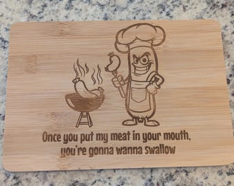 Naughty Bamboo Cutting Board - Adult Humor BBQ Decor