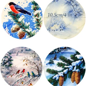 Circle  Digital images 10.5 cm/4 in, Christmas Vintage Images, Old Postcards, Instant Digital Download ,Retro, Old Images,Decoupage images