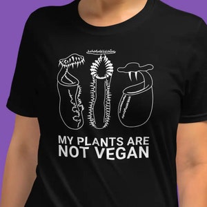 Short-Sleeve Unisex Dark T-Shirt - nepenthes plants carnivorous are not vegan
