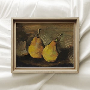 Two Rustic Pears, Fruits Oil Paint, Vintage Fruits, Farmhouse Decor, Mailed Print, Vintage Art Print, Sophia Print, Shipped Print #56