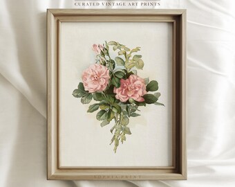 Stampa artistica di rose, stampa artistica floreale, stampa artistica di fiori rosa, stampa artistica di fiori, stampa artistica di rose rosa #737