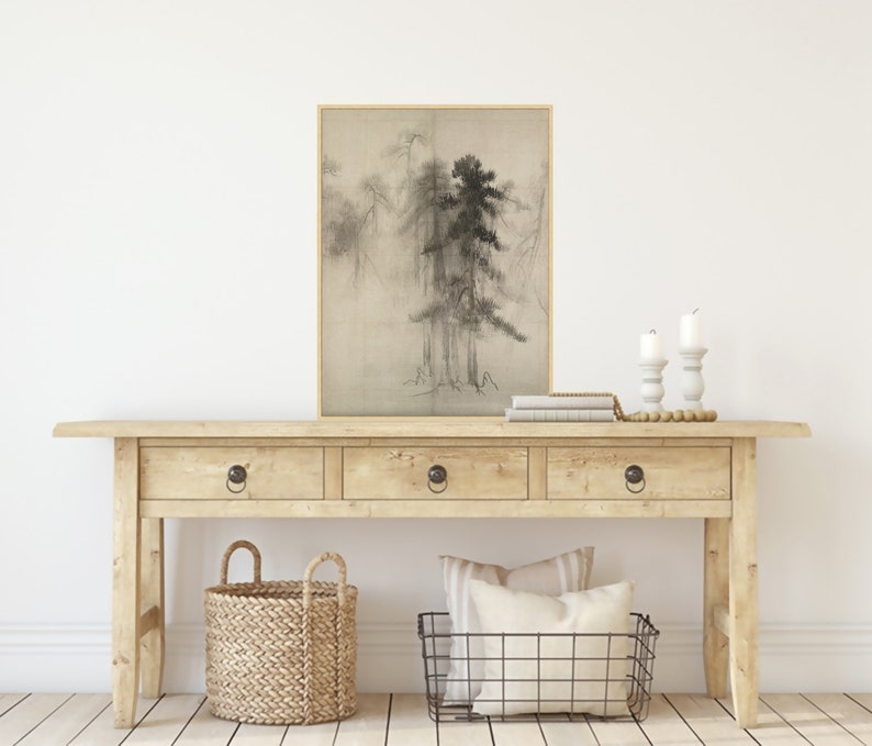 Vintagetryckt konst, rustik trädskiss, botanisk teckning, fransk lantlig konsttryck, antik väggkonst, modern lantlig inredning #30 bild 5