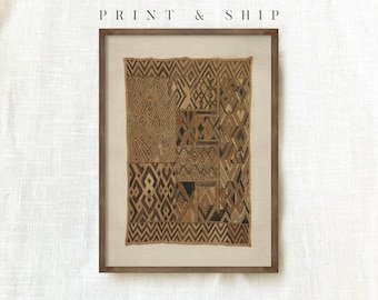 May include: A framed print of a brown and black geometric pattern. The print is in a simple wooden frame. The text "PRINT & SHIP" is above the image and "ONLY PRINT / NO FRAMED" is below the image.