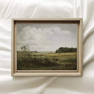 Tableau sur buissons, vaste terrain, loin de la ville, gravures de paysages, décoration de ferme, oeuvre d&#39;art murale champêtre, impression Sophia, oeuvre d&#39;art nature #320