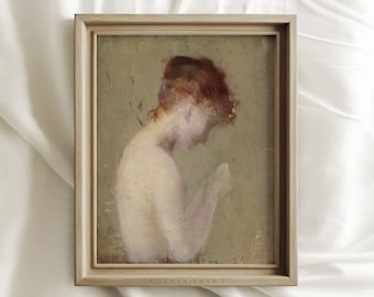 Dressless Woman, Orange Hair Girl, Woman Oil Painting, Vintage Wall Art, Vintage Prints, Sophia Print, Farmhouse Decor, Potrait Prints #43