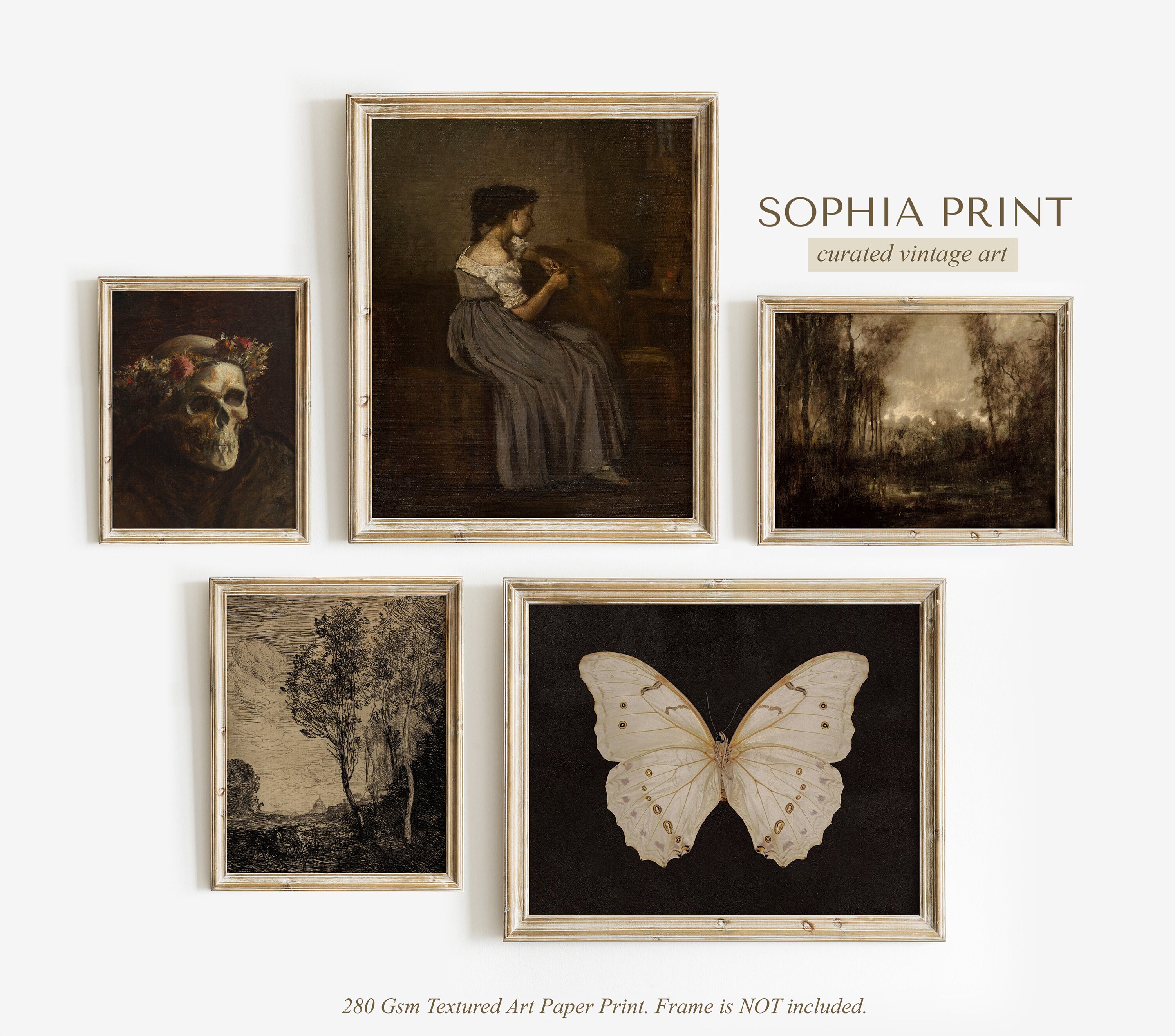 Dark Moody Gallery Wall Set of 5, Dark Academia Vintage Prints #640 - Etsy