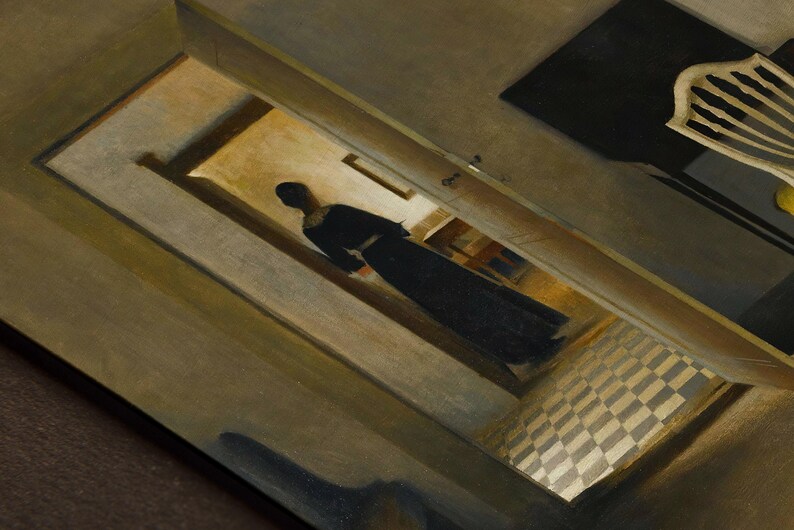 Woman and Home Art Print, Vintage Woman Art Print, Woman in Black Dress