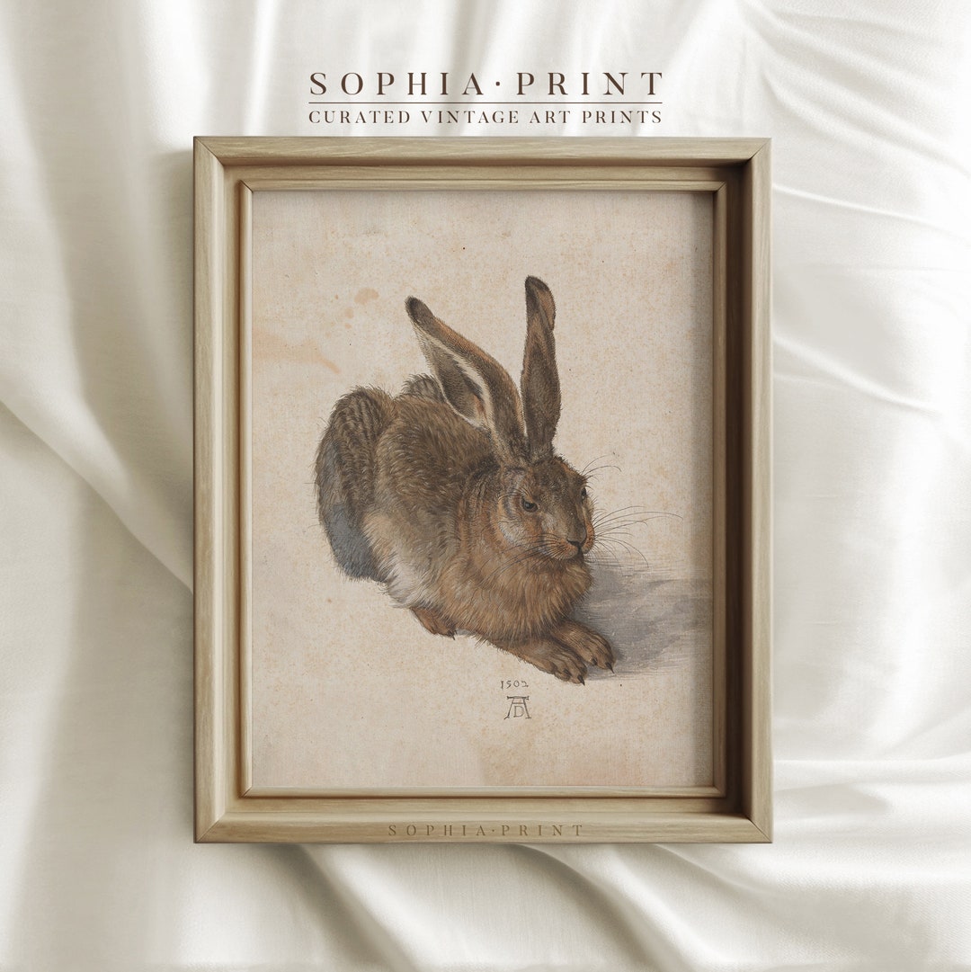 Vintage Nursery Art Print Rabbit Poster Art Bunny Painting Etsy