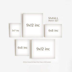 Puede incluir: Un peque&ntilde;o conjunto de impresiones art&iacute;sticas rectangulares de diferentes tama&ntilde;os. Las medidas son 13x18 cm, dos de 15x20 cm y dos de 23x30 cm. El texto "SMALL PRINT SET" est&aacute; en la parte superior. El papel es papel art&iacute;stico texturizado de 280 g/m&sup2;.