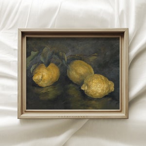 Three Ripe Lemons, Wrinkled Lemons, Moody Fruits Wall Art, Farmhouse Decor, Mailed Print, Vintage Art Print, Sophia Print Shipped Print #284