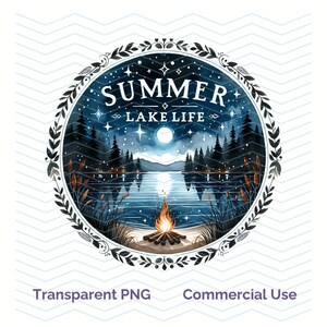 Summer Lake Life Retro Png Design, Spring Outdoors Sublimation Digital Download, Trendy Summer Lake Camping Digital Design
